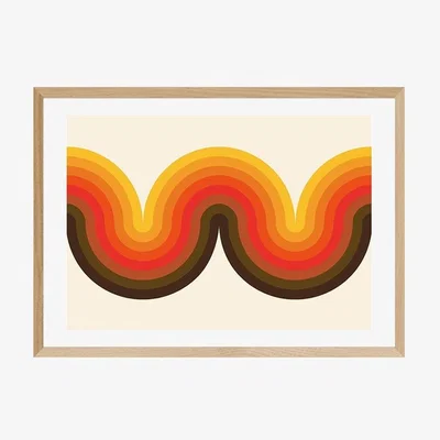 Cult Furniture Ride The Wave, Graphic Print Colour: Oak, Size: A3