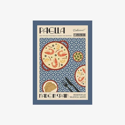 Cult Furniture Taste of Spain Paella, Graphic Print Colour: Unframed, Size: A1