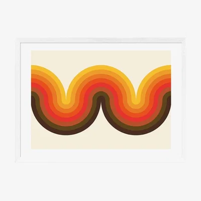 Cult Furniture Ride The Wave, Graphic Print Colour: White, Size: A3