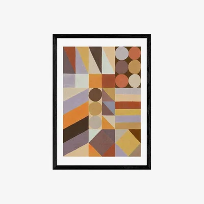 Cult Furniture Autumnal Patterns I, Geometric Print Colour: Black, Size: A1