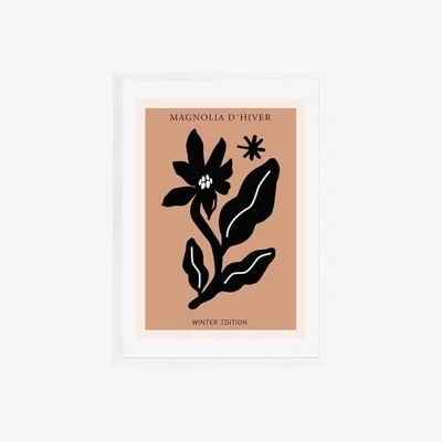 Cult Furniture Magnolia d'Hiver Nude, Graphic Print Colour: White, Size: A3
