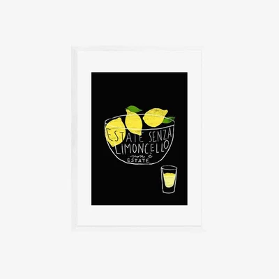Cult Furniture Limoncello Summer, Illustrative Print Colour: White, Size: A3