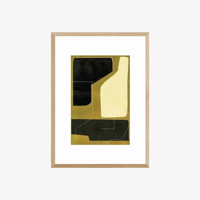 Cult Furniture Mid Century Shapes Abstract Print Colour: Oak, Size: A3