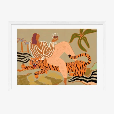 Cult Furniture The Roar of the Jungle, Graphic Print Colour: White, Size: A1