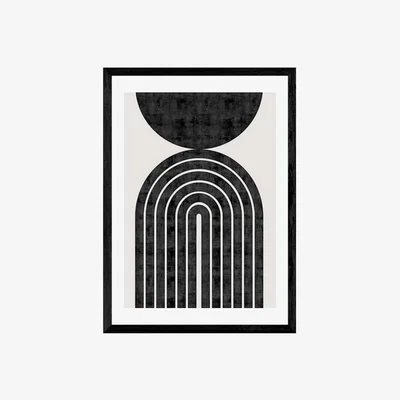Cult Furniture Rainbow Minimalism, Graphic Print Colour: Black, Size: A3