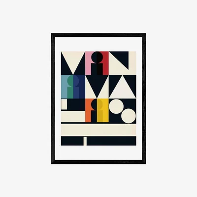 Cult Furniture Minimalist Persuasion, Graphic Print Colour: Black, Size: A2