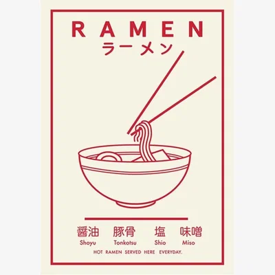 Cult Furniture Japanese Ramen, Graphic Print Colour: Unframed, Size: A1