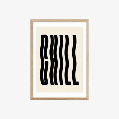 Cult Furniture Chill Out Typographic Print Colour: Oak, Size: A1
