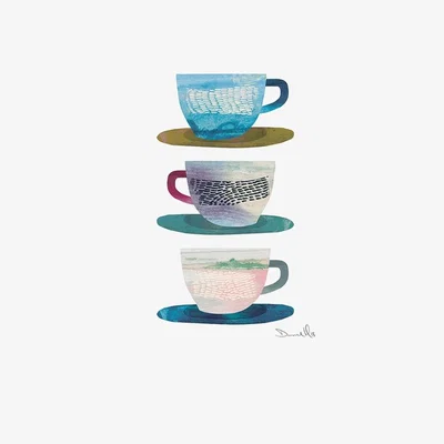 Cult Furniture Tea Break, Illustrative Print Colour: Unframed, Size: A1