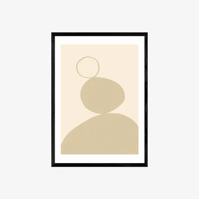 Cult Furniture Neutral Curves Abstract Print Colour: Black, Size: A1