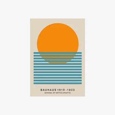Cult Furniture Bauhaus Sunset Graphic Print Colour: Unframed, Size: A1