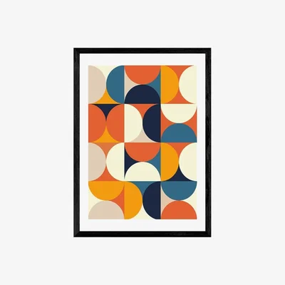 Cult Furniture Autumnal Patterns II, Geometric Print Colour: Black, Size: A2