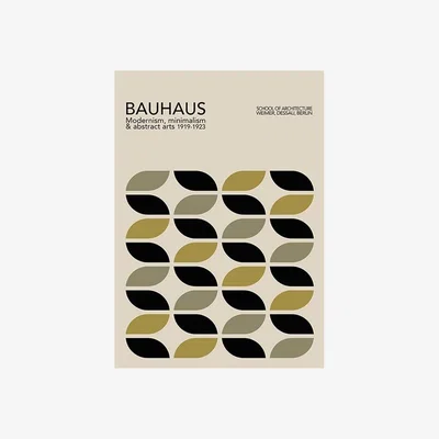 Cult Furniture Bauhaus Neutrals Geometric Print Colour: Unframed, Size: A1