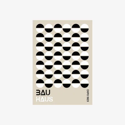 Cult Furniture Bauhaus Monochrome Geometric Print Colour: Unframed, Size: A1