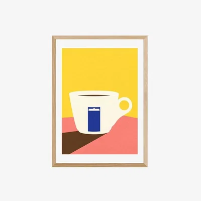Cult Furniture A Well-Deserved Break, Graphic Print Colour: Oak, Size: A3