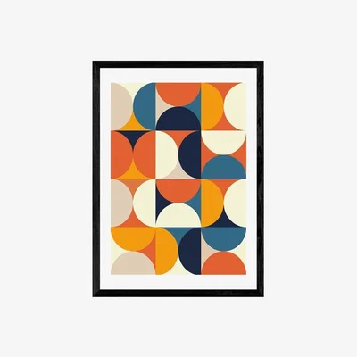 Cult Furniture Autumnal Patterns II, Geometric Print Colour: Black, Size: A3