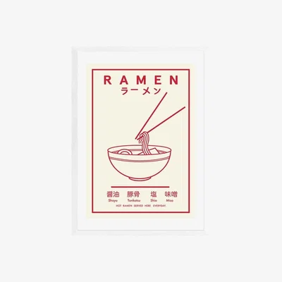 Cult Furniture Japanese Ramen, Graphic Print Colour: White, Size: A3