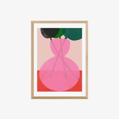 Cult Furniture Pink Vase Gathering, Graphic Print Colour: Oak, Size: A1
