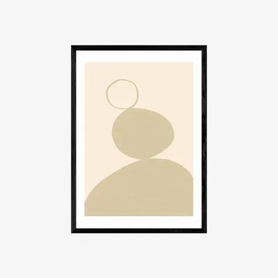 Cult Furniture Neutral Curves Abstract Print Colour: Black, Size: A3