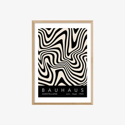 Cult Furniture Bauhaus Swirls Graphic Print Colour: Oak, Size: A1