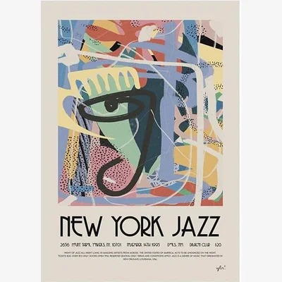 Cult Furniture New York Jazz Club, Graphic Print Colour: Unframed, Size: A1