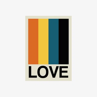 Cult Furniture Vintage 60s Love, Graphic Print Colour: Unframed, Size: A1