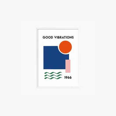 Cult Furniture Good Vibrations Graphic Print Colour: White, Size: A1