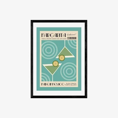 Cult Furniture Taste of Mexico Margarita, Graphic Print Colour: Black, Size: A3