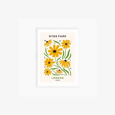 Cult Furniture Hyde Park In Summer, Graphic Print Colour: White, Size: A1