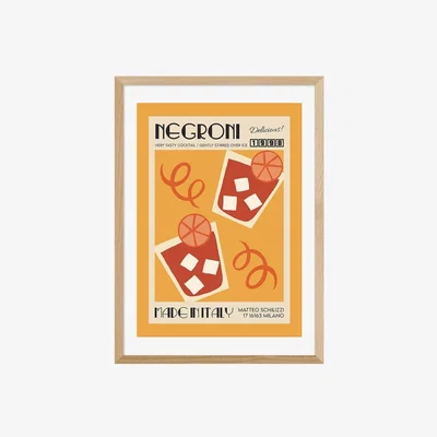 Cult Furniture Taste of Italy Negroni, Graphic Print Colour: Oak, Size: A1
