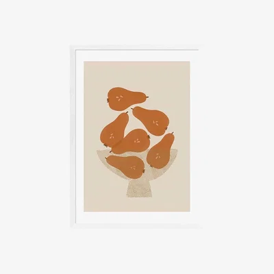 Cult Furniture A Bunch of Pears Bowl, Pop Art Print Colour: White, Size: A1