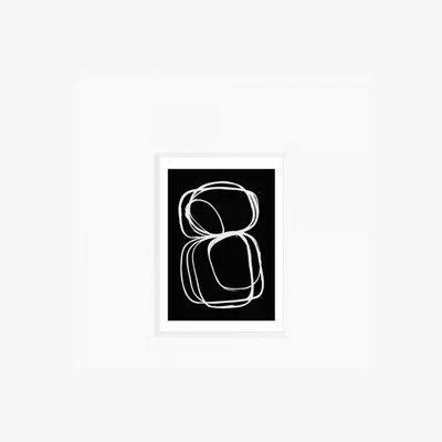 Cult Furniture Monochrome Curves Abstract Print Colour: White, Size: A3