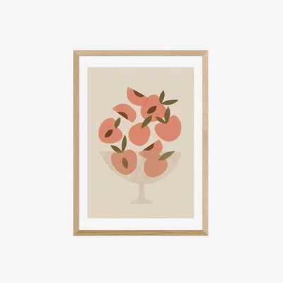 Cult Furniture Life's A Peach Bowl, Pop Art Print Colour: Oak, Size: A3
