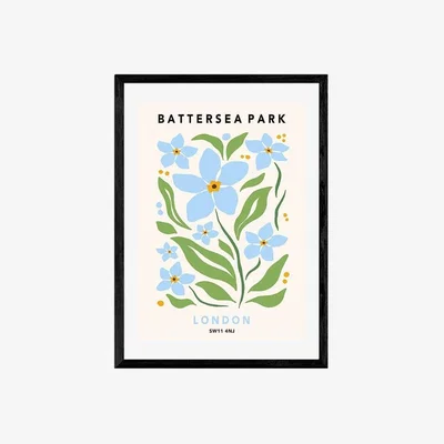 Cult Furniture Battersea Park In Summer, Graphic Print Colour: Black, Size: A3