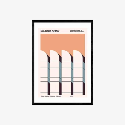Cult Furniture The Bauhaus Archives Graphic Print Colour: Black, Size: A2