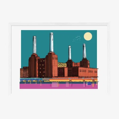 Cult Furniture Battersea Power Station, Graphic Print Colour: White, Size: A1