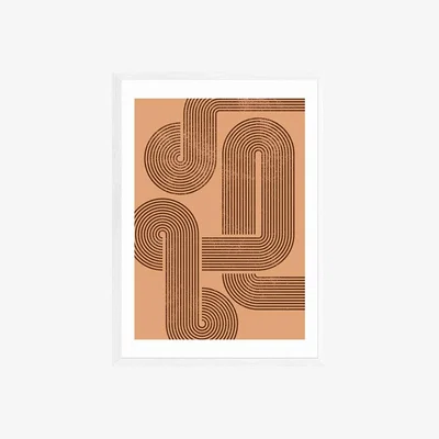 Cult Furniture Retro Warmth Geometric Print Colour: White, Size: A2