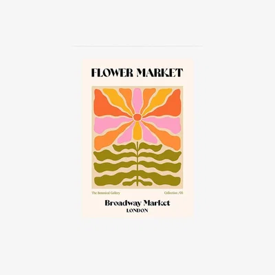 Cult Furniture Broadway Flower Market, Graphic Print Colour: Unframed, Size: A1