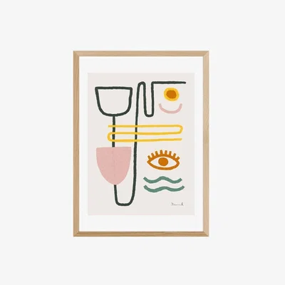 Cult Furniture Feel Good Inc, Abstract Print Colour: Oak, Size: A3