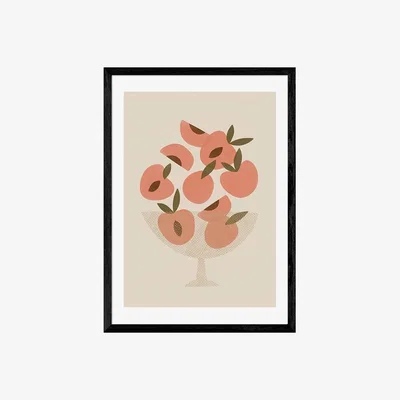 Cult Furniture Life's A Peach Bowl, Pop Art Print Colour: Black, Size: A1