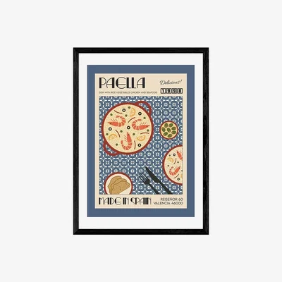 Cult Furniture Taste of Spain Paella, Graphic Print Colour: Black, Size: A1