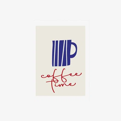 Cult Furniture It's Time For Coffee, Graphic Print Colour: Unframed, Size: A1
