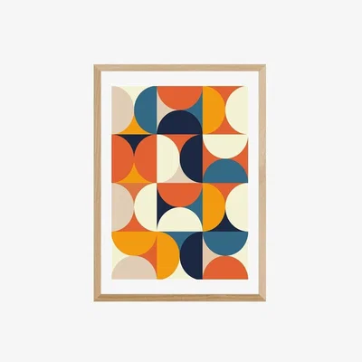 Cult Furniture Autumnal Patterns II, Geometric Print Colour: Oak, Size: A3