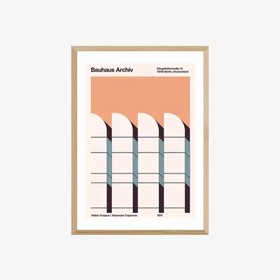 Cult Furniture The Bauhaus Archives Graphic Print Colour: Oak, Size: A1