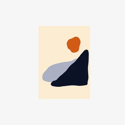 Cult Furniture Overlooking The Coast, Abstract Print Colour: Unframed, Size: A1