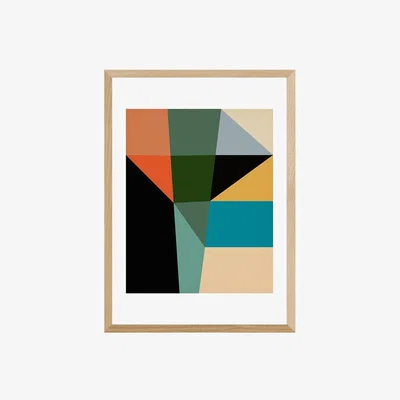 Cult Furniture Formulated Blocks, Geometric Print Colour: Oak, Size: A1