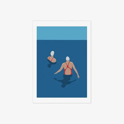 Cult Furniture Wild Sea Swimming, Graphic Print Colour: Unframed, Size: A1