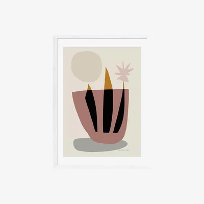 Cult Furniture Tropical House, Abstract Print Colour: White, Size: A3