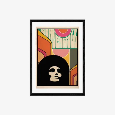 Cult Furniture Wonderwall 70s, Graphic Print Colour: Black, Size: A3