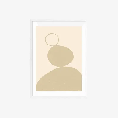 Cult Furniture Neutral Curves Abstract Print Colour: White, Size: A2